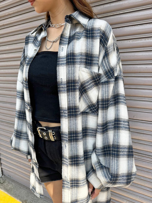 BIGシルエットチェックシャツ